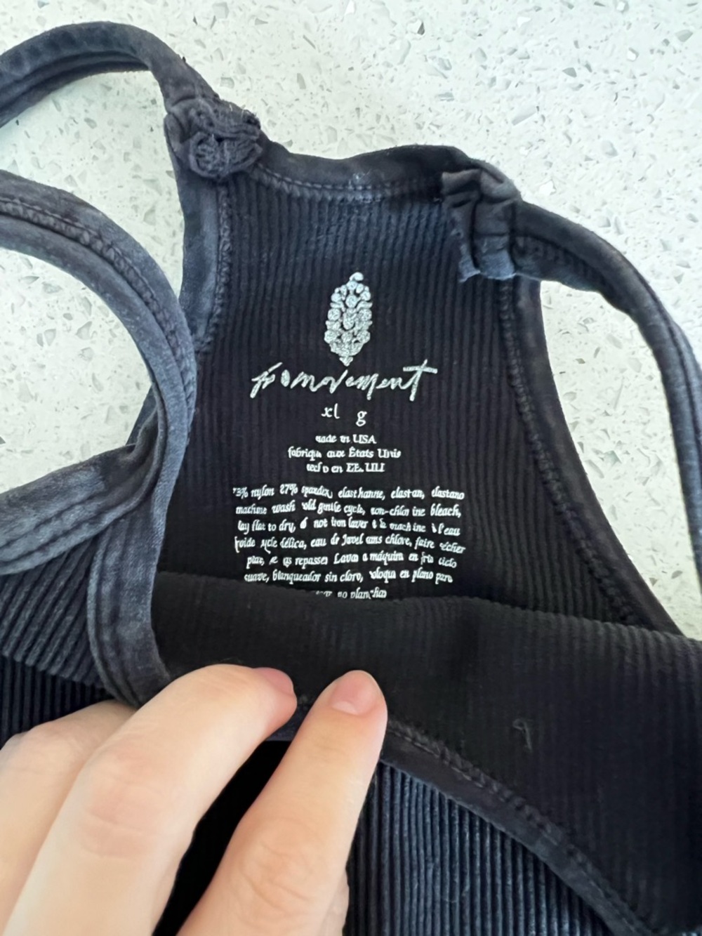 Free People Movement Happiness Runs Long Crop Tank Washed Black - Picture 2 of 3